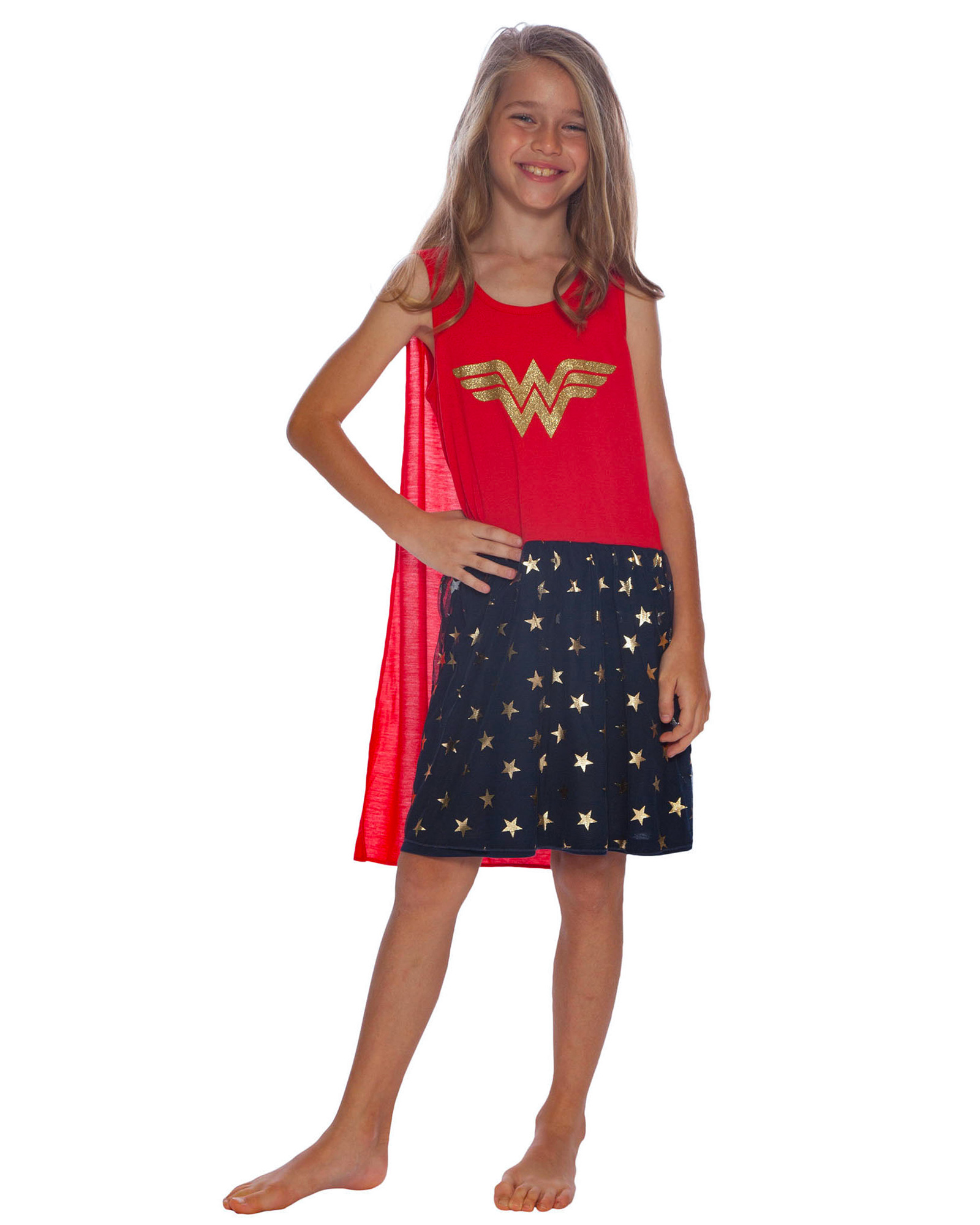 DC Comics Wonder Woman Girls Roller Derby Tank Gown with Cape